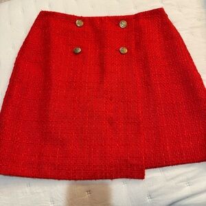 Loft Orange Tweed Mini Skirt Size 8